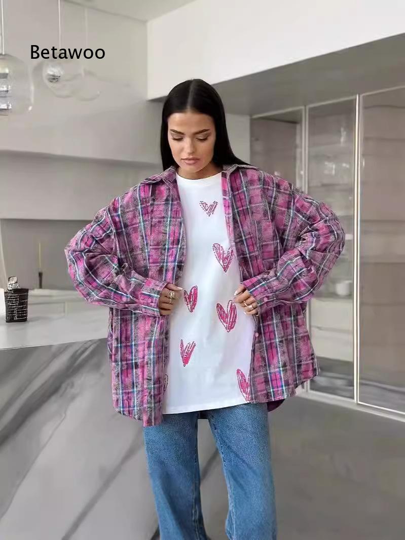 Oversized Loose Plaid Shirt Fo - đánh giá và giá Fashion Street Night